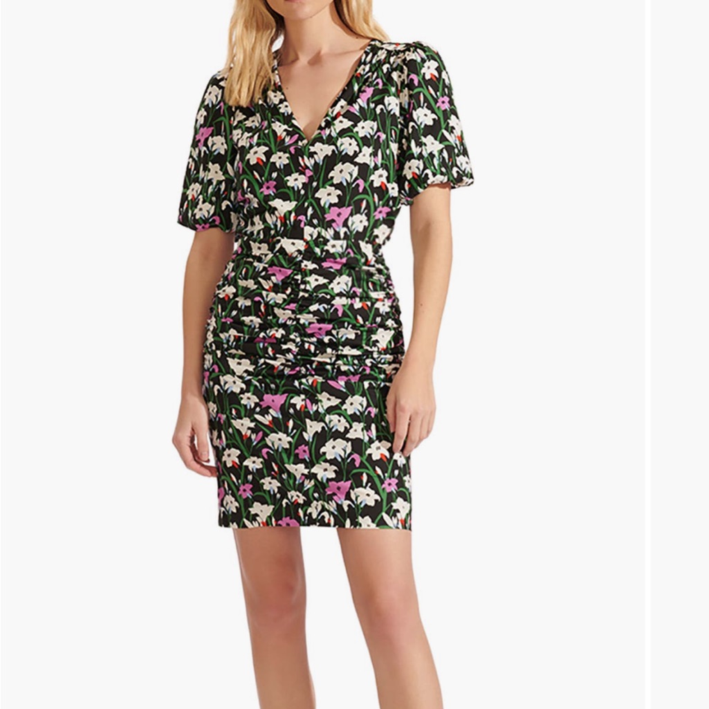 Veronica Beard Ruched Skirt Mini Dress.